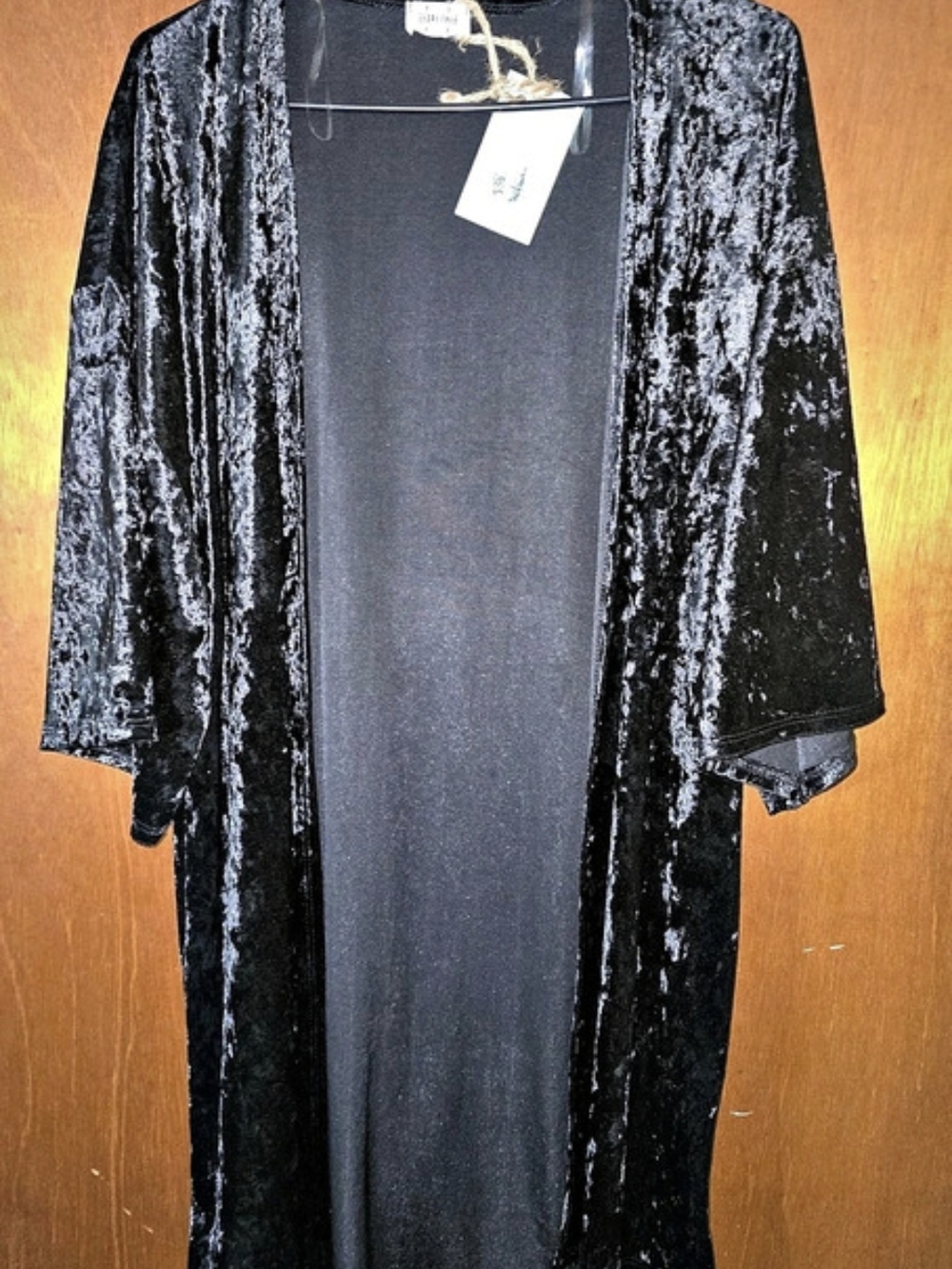 Texas Tru Velvet Duster in Black Size Medium NWT